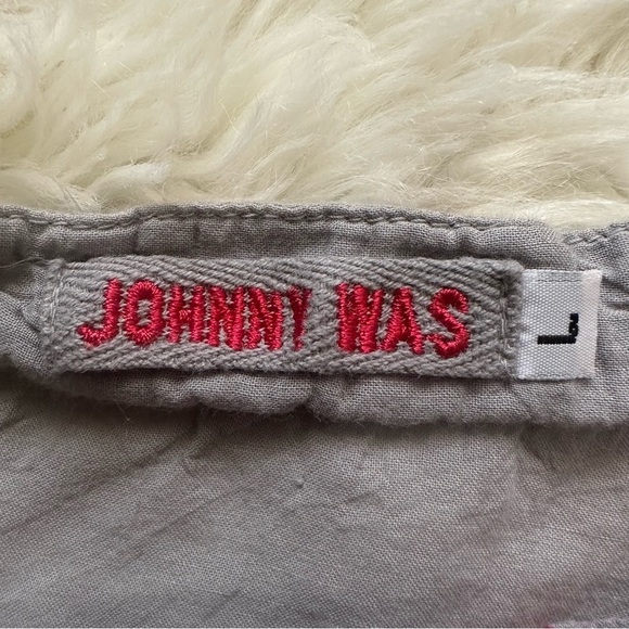 Johnny Was Top Embroidered Floral Tunic Long Sleeve Lightweight Gray L - Picture 8 of 12